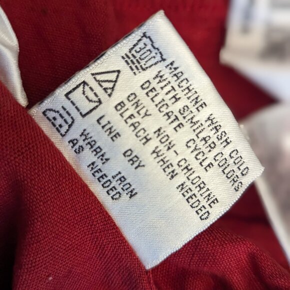 Victoria Jones Woman Embroidered Shirt Capri Pants Set Green Cotton Linen Blend - Picture 7 of 10